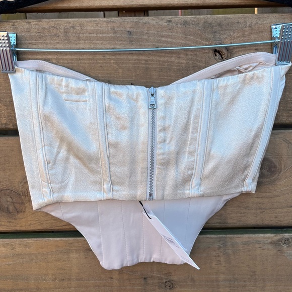 NWT Bardot corset top, cropped length, champagne color, size XS - Picture 6 of 9